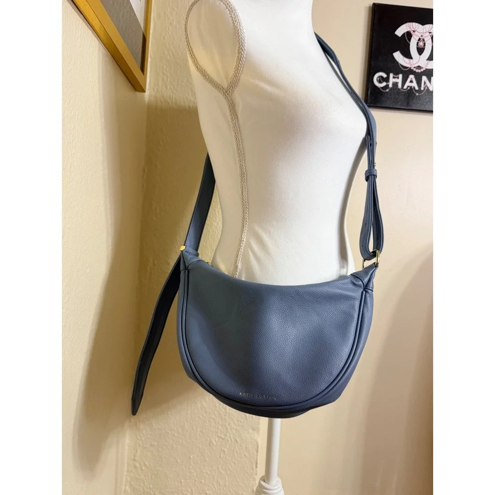 Katie Loxton Zana Crossbody Bag Blue Vegan Leather Shoulder Bag Gold Hardware